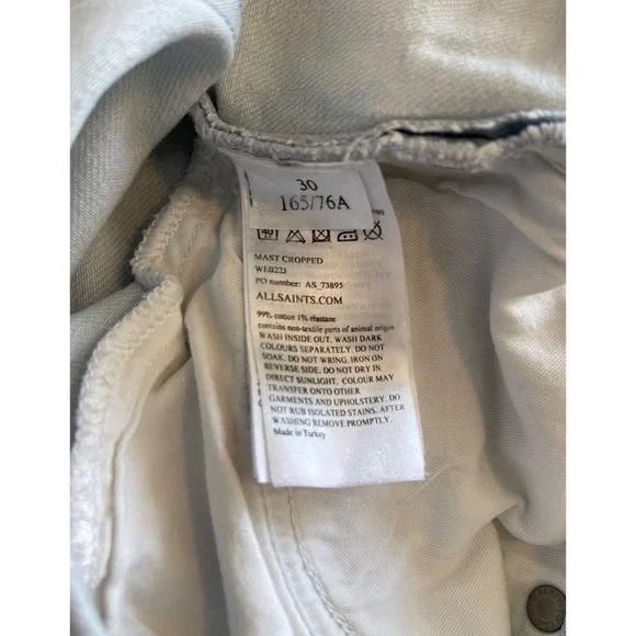 All Saints Mast Cropped Light Wash Jeans - Picture 10 of 10